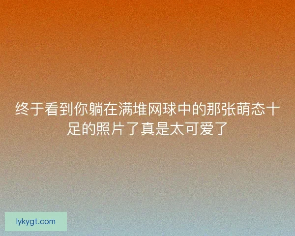 终于看到你躺在满堆网球中的那张萌态十足的照片了真是太可爱了